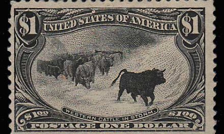 U.S.A. #292 Fine Unused 1898 $1 Cattle in Storm thin