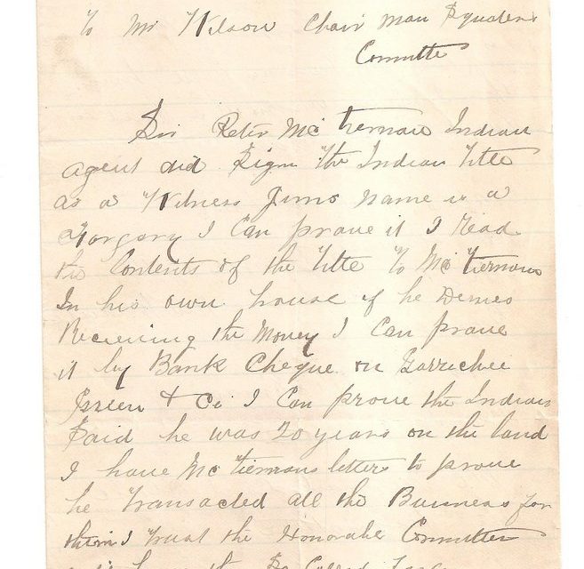 Page 75, 1885 Granville, B.C. 2-page Letter from Sam Greer with various initials