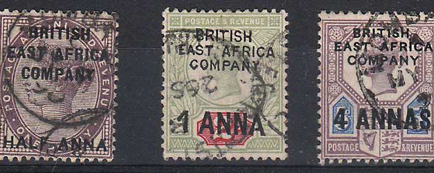 British East Africa #1-3 1890 trio