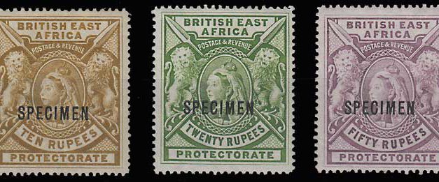 British East Africa #107S-109S Specimen trio
