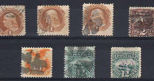 U.S.A. #112/117 VG/F Used 1869 Group sml flts