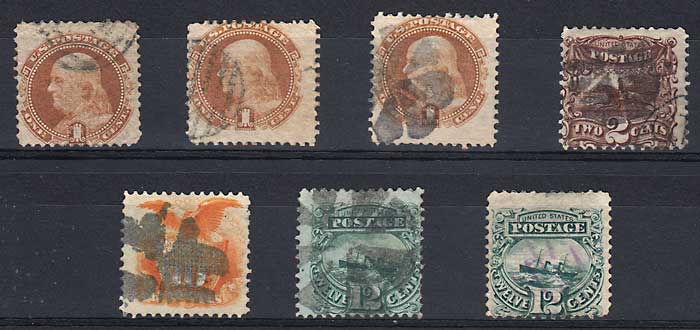 U.S.A. #112/117 VG/F Used 1869 Group sml flts