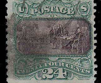 U.S.A. #120 Fine Used 1869 24c Declaration sht perf