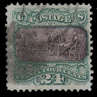 U.S.A. #120 Fine Used 1869 24c Declaration sht perf
