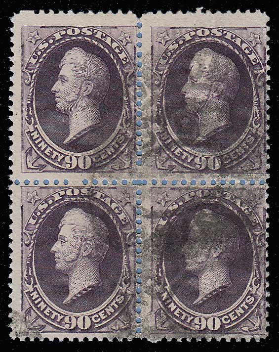 U.S.A. #218 Fine Used 1888 90c Perry Block of Four
