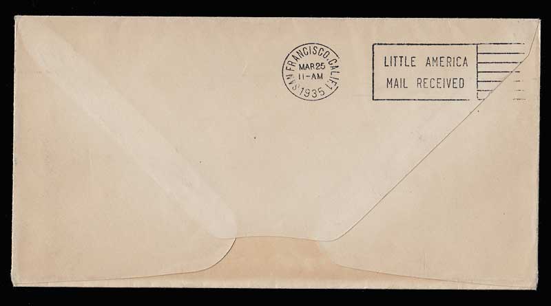 U.S.A. 30 Ja 1935 Admiral Byrd Signed Antarctic Cover cc