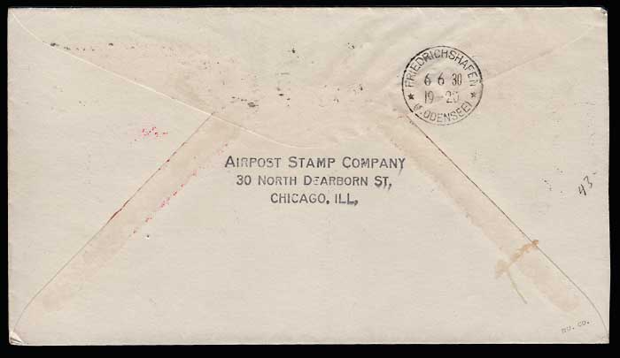 U.S.A. #C14 2 Jn 1930 Graf Zeppelin Flight Cover