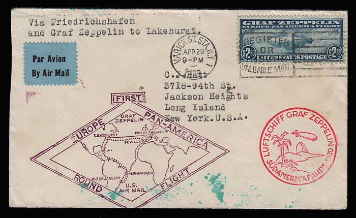 U.S.A. #C15 29 Apr 1930 Graf Zeppelin Flight Cover
