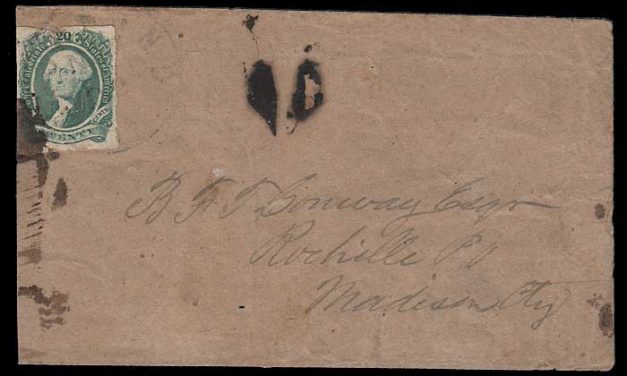 Confederate States #13 1863 Cover to Madison City faults