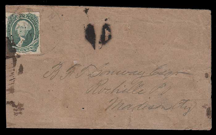Confederate States #13 1863 Cover to Madison City faults