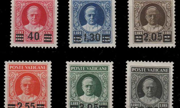 Vatican City #35-40 F/VF Mint HR 1934 Set #39 cr