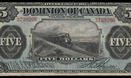 Dominion of Canada 1912 $5 Train Banknote