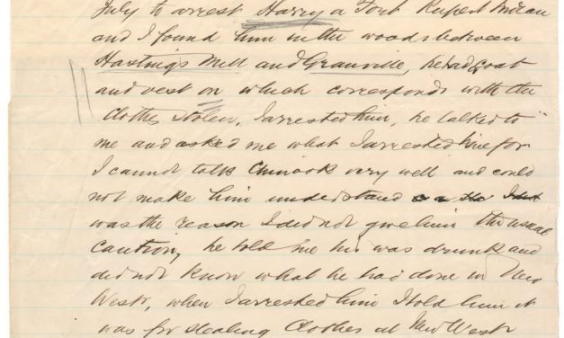 1884/85 Granville, B.C. Constable Miller-signed Arrest Warrant, Wellburn