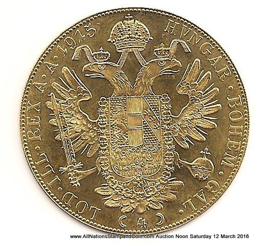 Austria Proof 1915 Gold 4 Ducat AGW.4398oz