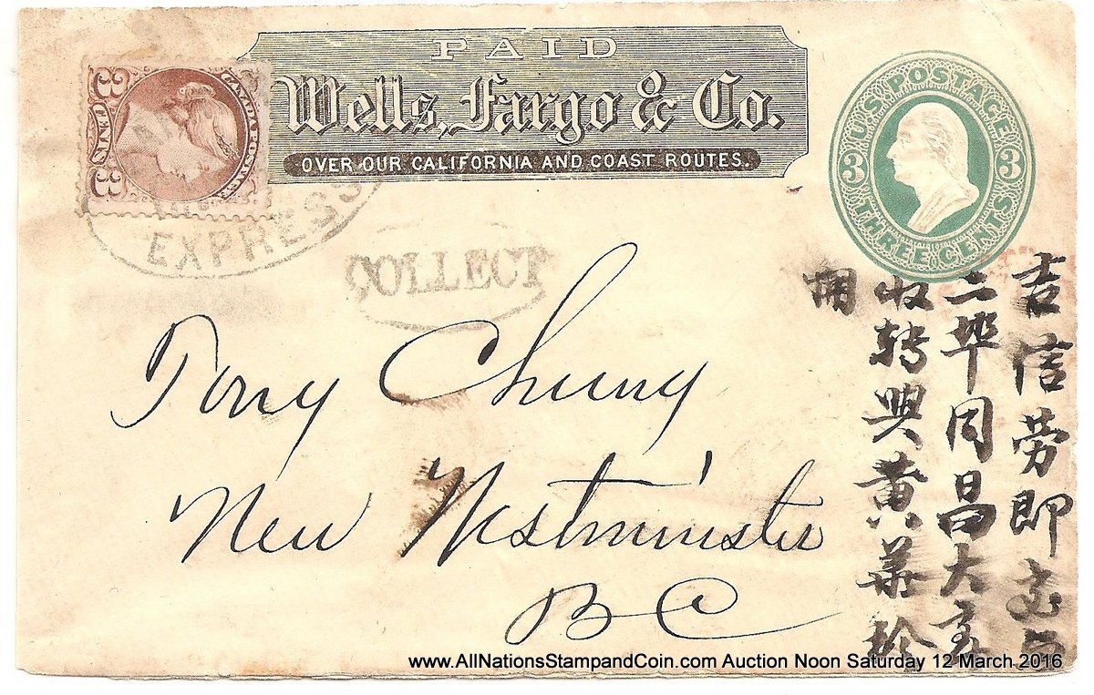Barnards & Wells Fargo 3c SQ mixed franked Collect Chung Cover to New West
