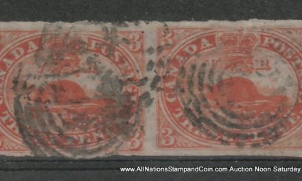 Canada #4d 1852/1857 3d Thin Paper Horizontal Pair