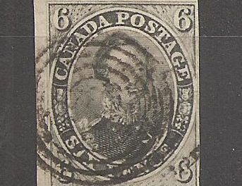 Canada #5b F/VF Used 1855 6d Albert Grayish Green Shade