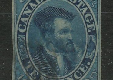 Canada #7 VF Used 1855 10d Cartier Thin Paper