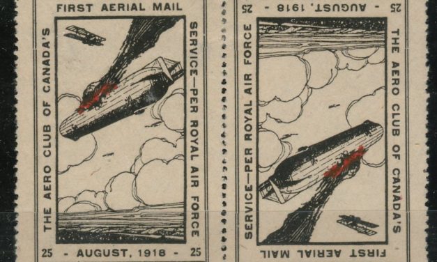 Canada #CLP2g 1918 25c Burning Zeppelin se-tenant Pair