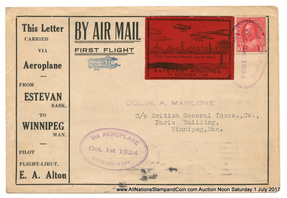 Canada #CLP5i 1 Oct 1924 $1 Estevan/Winnipeg Wide Spacing Variety Cover