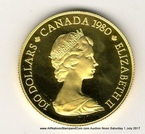 Canada Proof 1980 Arctic Territories $100 Gold .497oz AGW