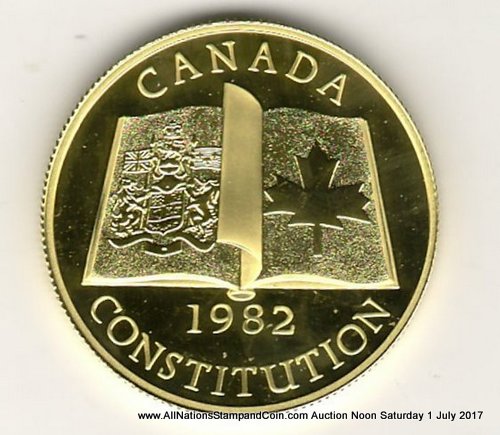 Canada Proof 1982 Constitution $100 Gold .497oz AGW