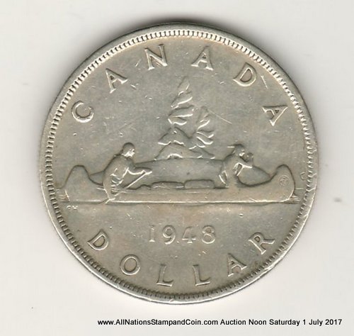 Canada VF 1948 Key Date Silver Dollar, scratches