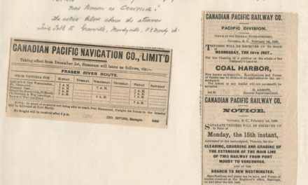 Canadian Pacific Railway 1886 newspaper clipping duo Pg 82 Wellburn Vancouver