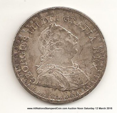 Great Britain XF 1812 3 Shillings George III Silver Bank Token