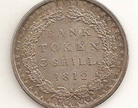 Great Britain XF 1812 3 Shillings George III Silver Bank Token
