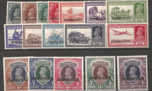 India/Chamba #70/87 F/VF Mint 1938 3p/25R George VI
