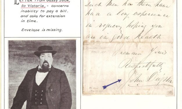 John Gassy Jack Deighton Signed 11 March 1875 ex Wellburn