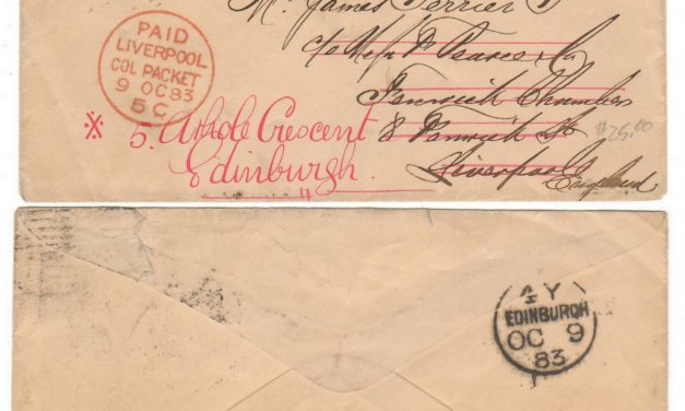 Canada #38 1883 5c SQ Transatlantic readdressed Cover