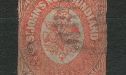 Newfoundland #6 VG Used 1857 6d Imperforate, two margins