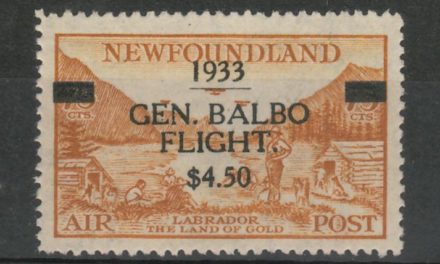 Newfoundland #C18 VFNH 1933 $4.50 on 75c Balbo Airmail, perf corner crease