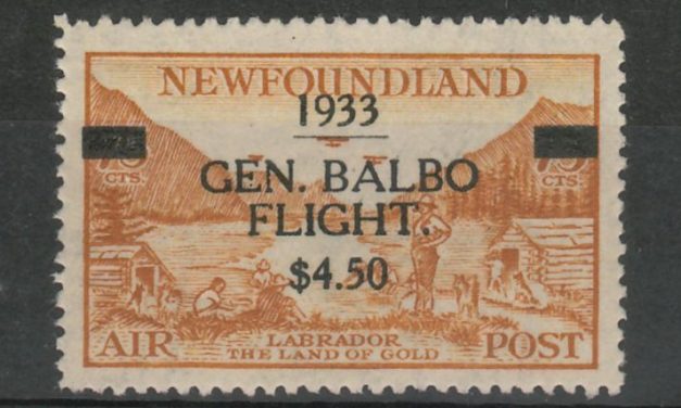 Newfoundland #C18 VFNH 1933 $4.50 on 75c Balbo Airmail, perf corner crease