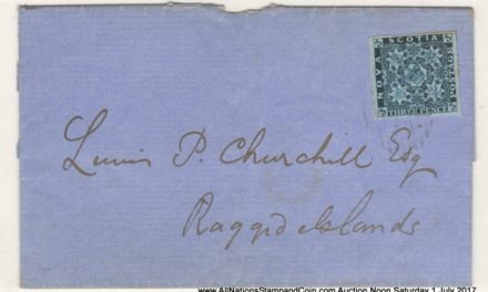 Nova Scotia #3 28 Apr 1859 3d Dark Blue Folded Letter Sheet, toned margin