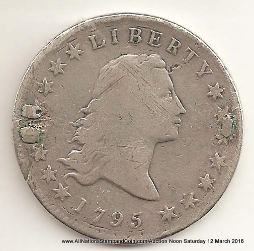 U.S.A. About Good 1795 Silver Dollar has been used as brooch