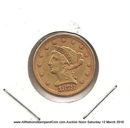 U.S.A. XF 1878 $2.50 Liberty Gold Quarter Eagle
