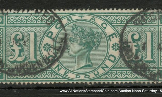 G.B. #124 Fine Used 1891 Queen Victoria Pound Green