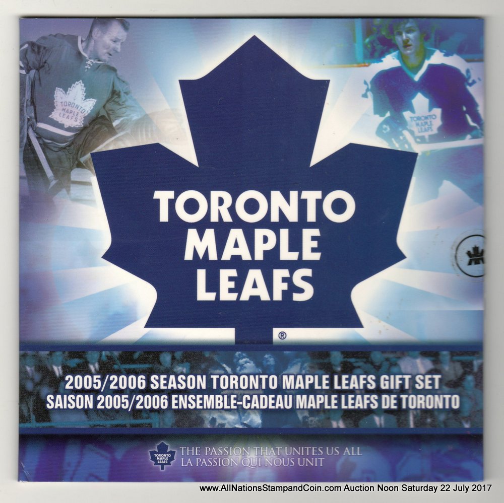 Toronto Maple Leafs BU 2006P 7-coin Set w/ coloured Logo 25 Cents