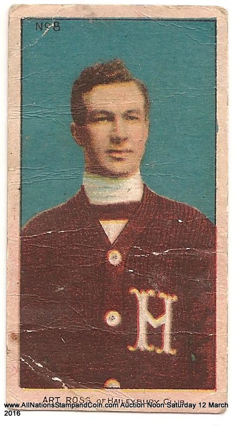 Art Ross 1910/1911 C56 Imperial Tobacco #8 Rookie Hockey Card creases