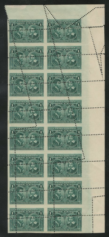 46Canada #97var mainly NH Dramatic Misperf/Foldover Block of 16