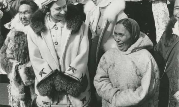 HM Queen Elizabeth & Family signatures in Guest Register from the Canadian North