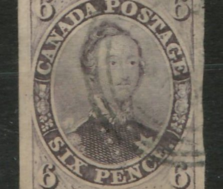 Canada #10 1857 10d Thick Paper thin