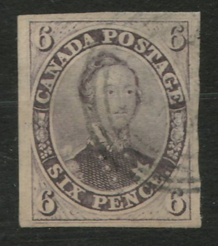 Canada #10 VF Used 1857 10d Thick Paper thin