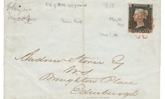 Glasgow 1840 Penny Black Folded Letter Sheet to Edinburgh