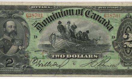 Dominion of Canada #DC14b 1897 $2 Fishing Dory