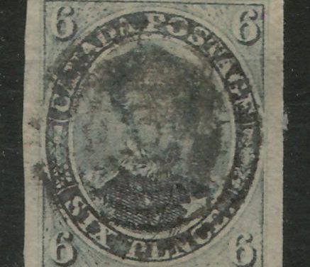 Canada #2 1851 6d Laid Paper 2004 Greene Cert