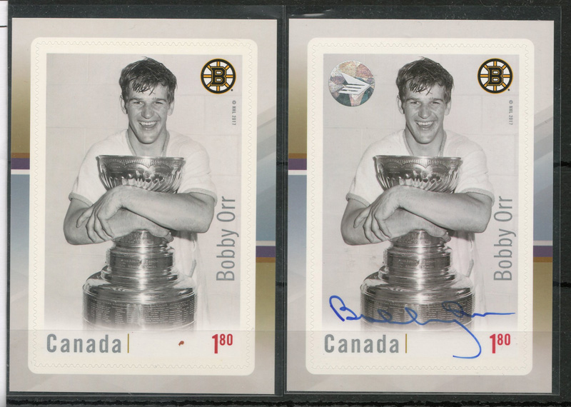 Bobby Orr Signed 2018 $1.80 Stamp w/ Hologram & regular issue